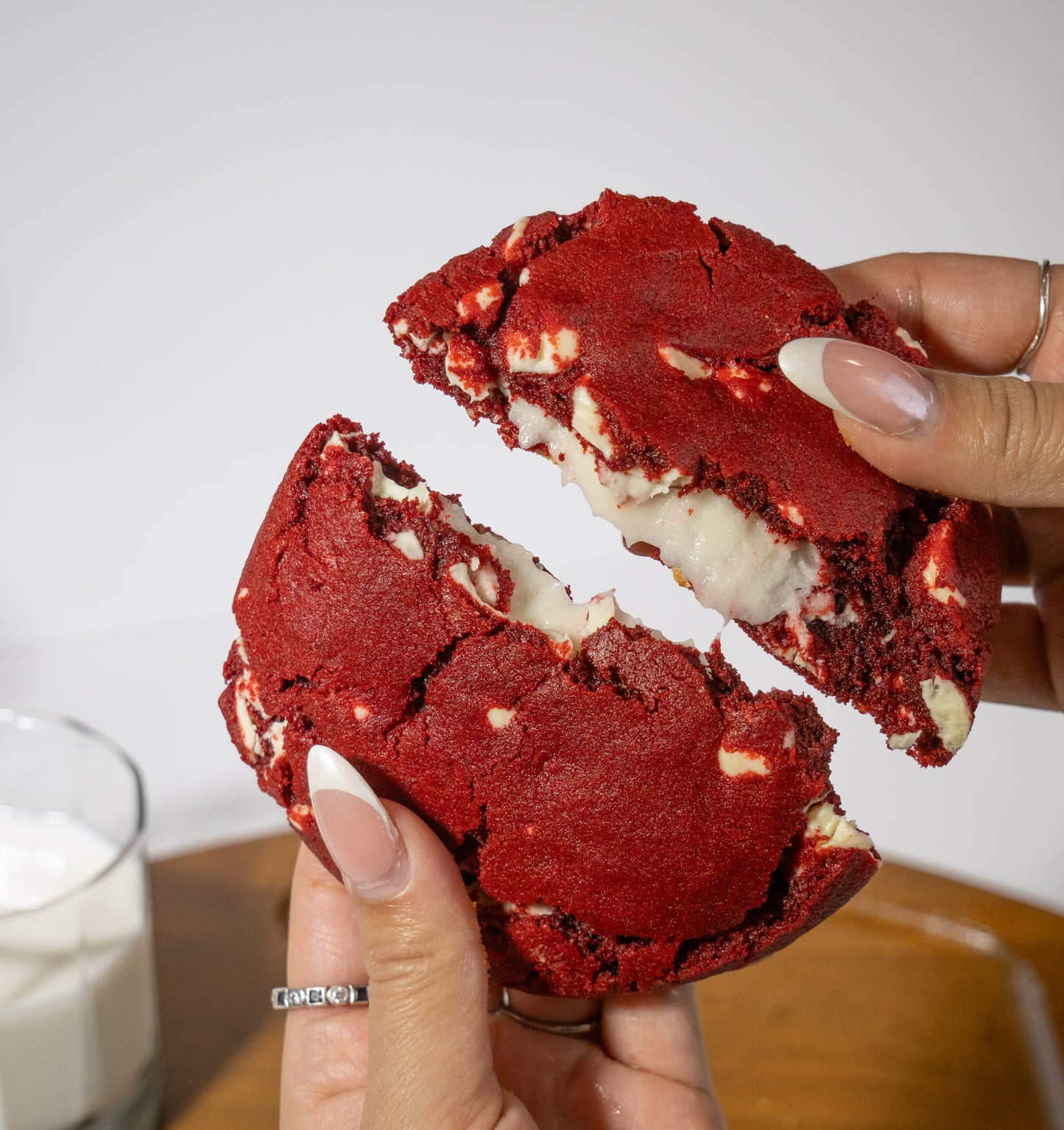 Red Velvet Cream Cheese Stuffed Chunky Cookie
