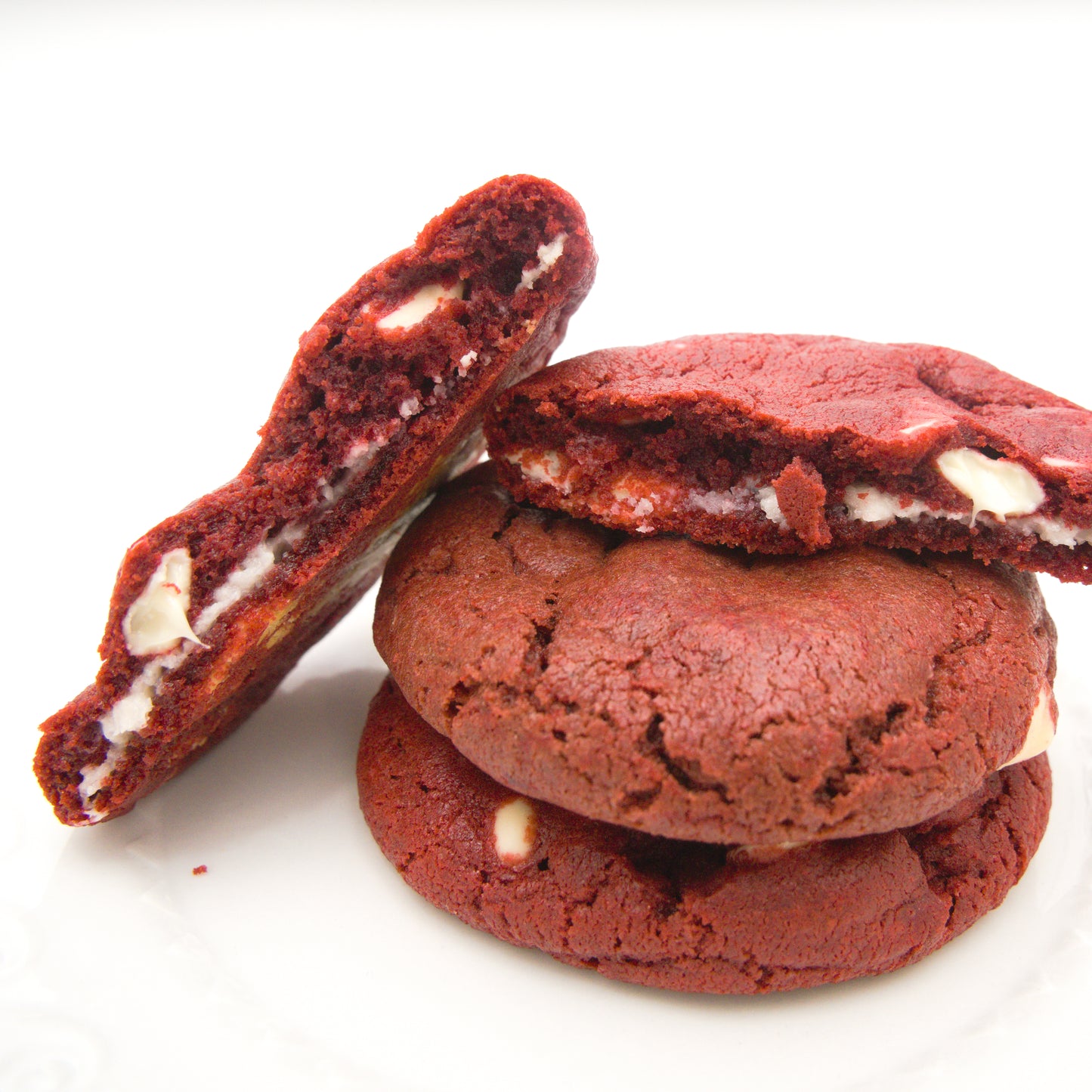 Red Velvet Cream Cheese Stuffed Cookie