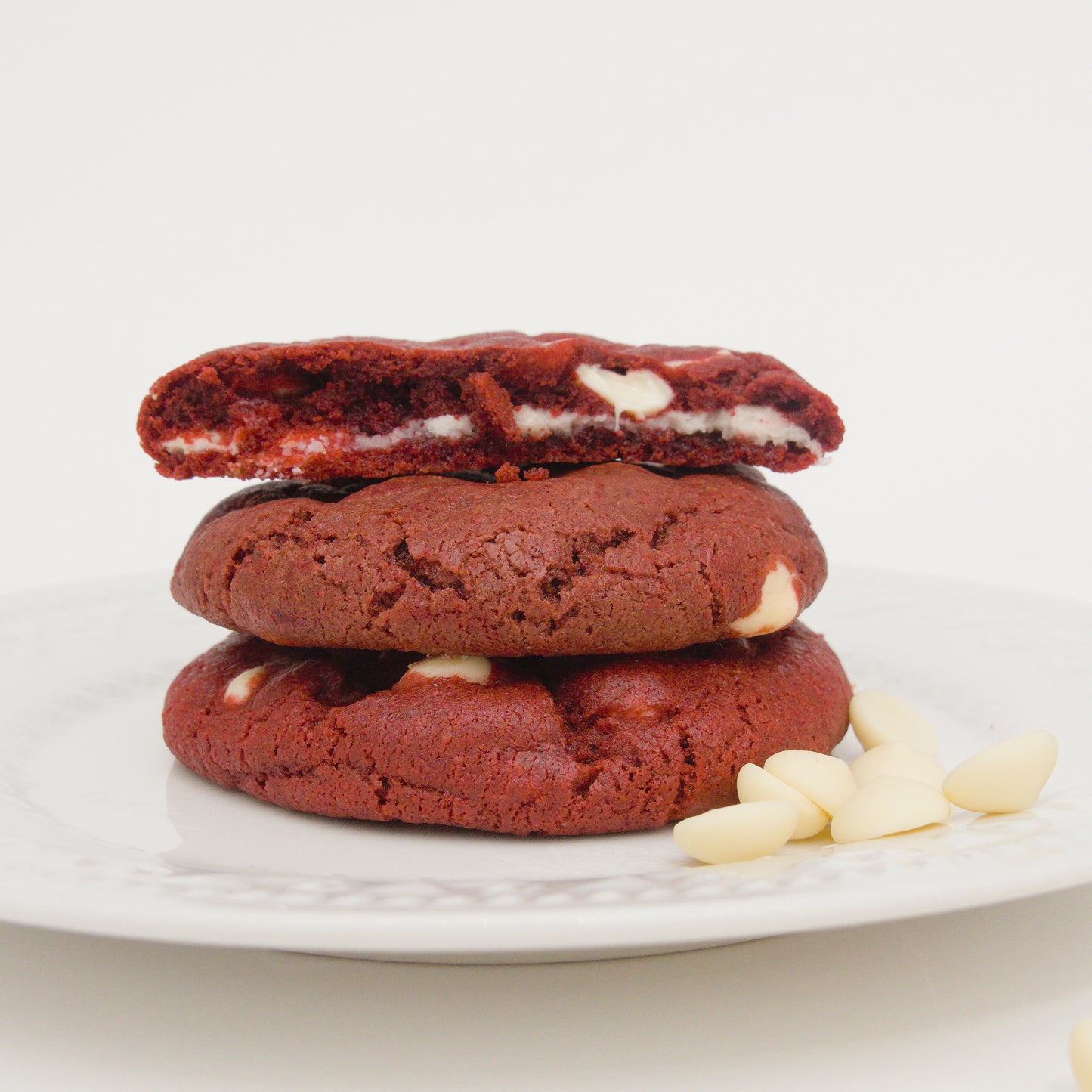 Red Velvet Cream Cheese Stuffed Cookie