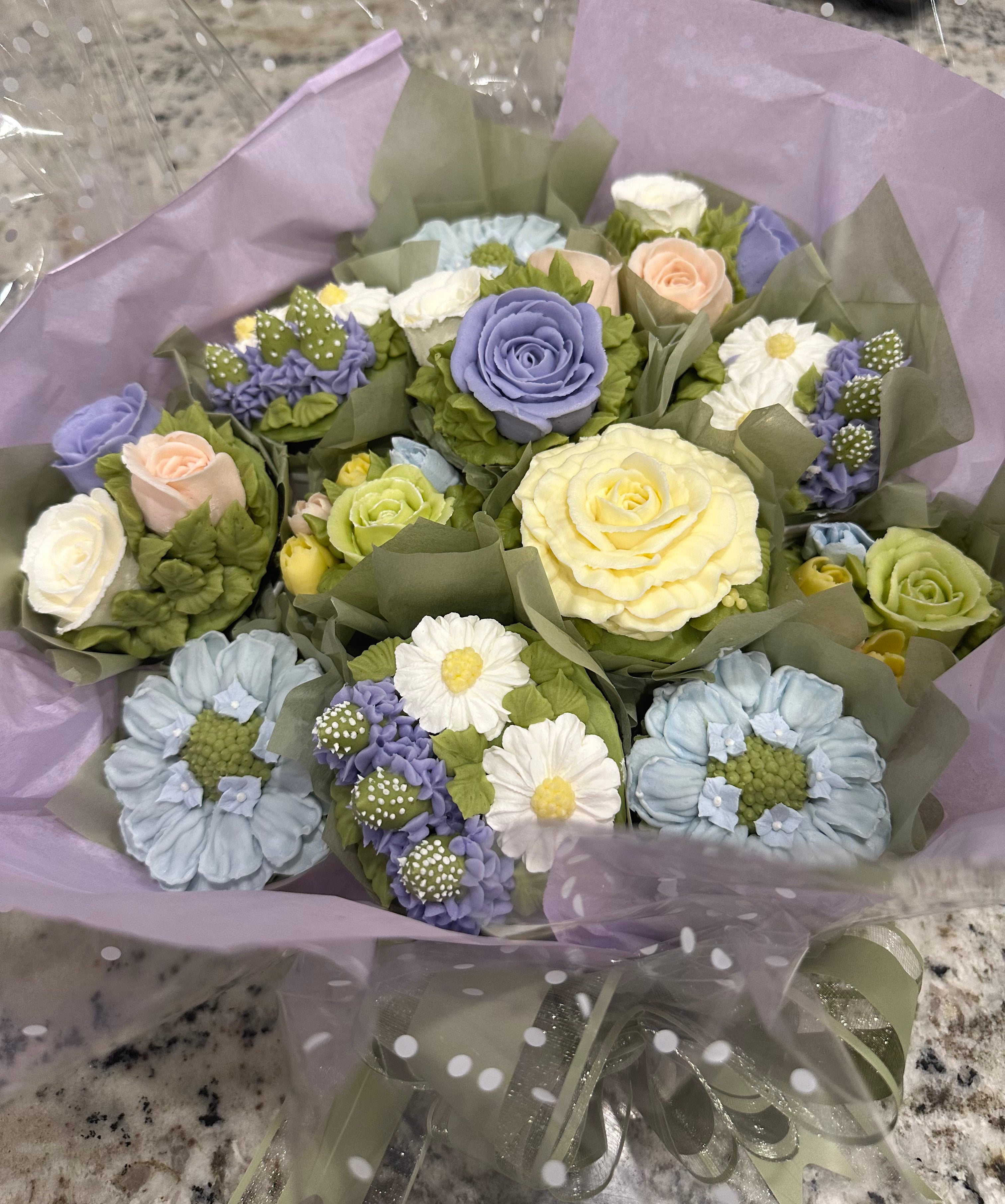 Floral Cupcakes baked in Litchfield Park, Arizona. 