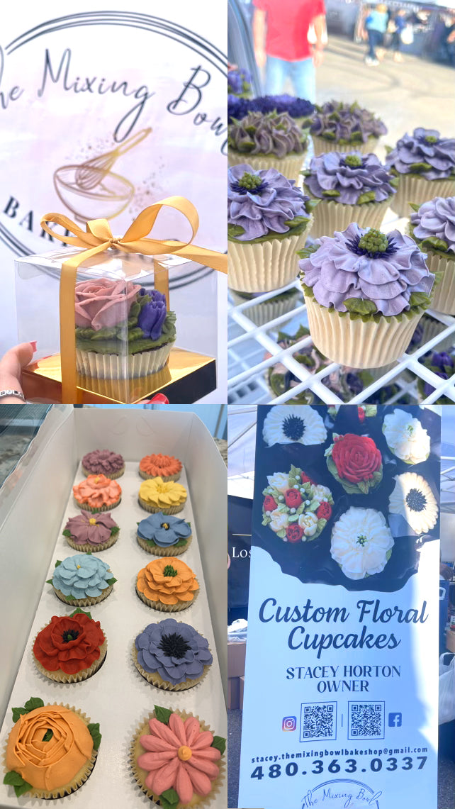 Custom floral cupcakes